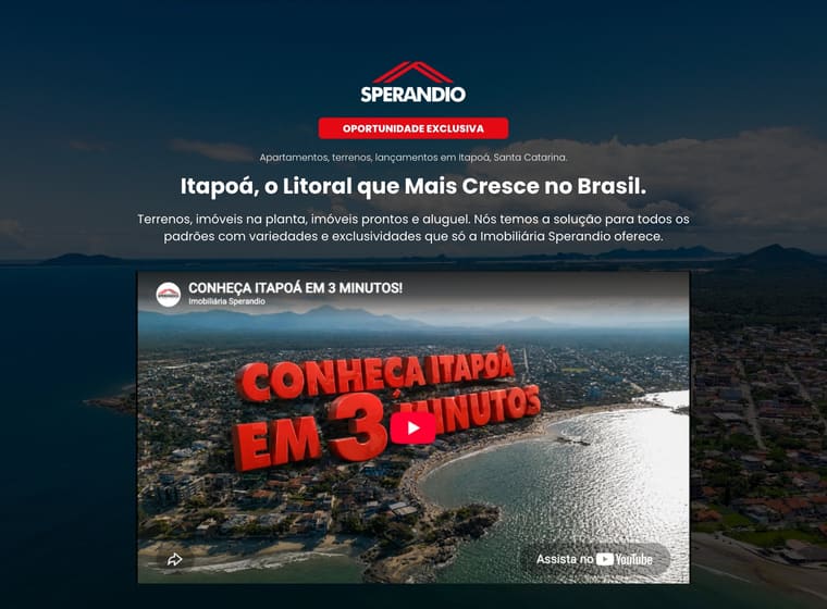Print do site de Imobiliária Sperandio